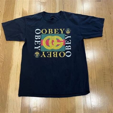 obey x gucci|Obey x Gucci Spoof T Shirt VTG Y2K Flip Andre Giant Shepard .